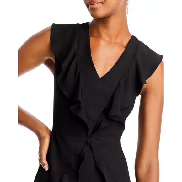 BCBGMaxAzria Black Sleeveless V-Neck Mini Dress - Picture 3 of 6
